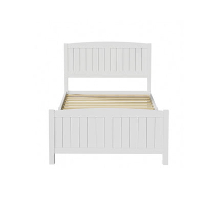 Oikiture Bed Frame King Singe Size Timber Platform White-Wooden Bed Frames-PEROZ Accessories