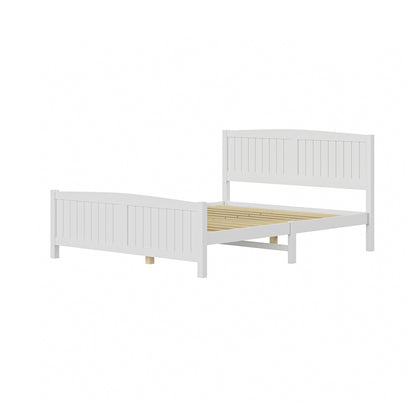 Oikiture Bed Frame Queen Size Timber Platform White-Wooden Bed Frames-PEROZ Accessories