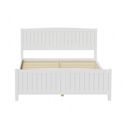 Oikiture Bed Frame Queen Size Timber Platform White-Wooden Bed Frames-PEROZ Accessories