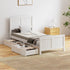 Oikiture Wooden Bed Frame Single Size with Trundle Drawers White-Wooden Bed Frame-PEROZ Accessories