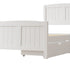 Oikiture Wooden Bed Frame Single Size with Trundle Drawers White-Wooden Bed Frame-PEROZ Accessories