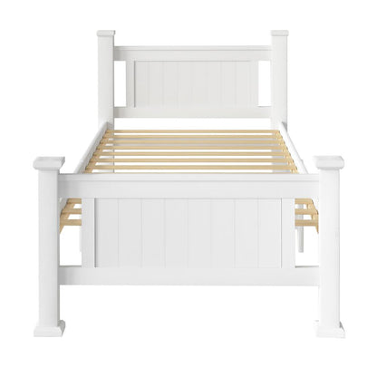 Oikiture Wooden Bed Frame Single Size Pine Wood Timber Base Bedroom-Wooden Bed Frames-PEROZ Accessories