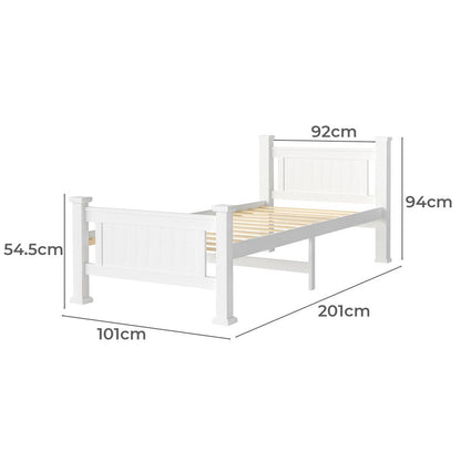 Oikiture Wooden Bed Frame Single Size Pine Wood Timber Base Bedroom-Wooden Bed Frames-PEROZ Accessories