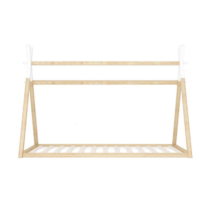 Oikiture Kids Bed Frame Wooden Timber King Single Teepee House Frame Beds-Wooden Bed Framess-PEROZ Accessories