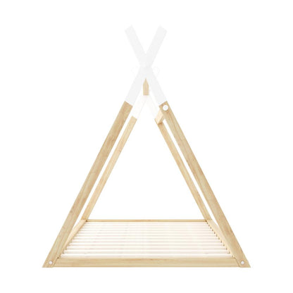 Oikiture Kids Bed Frame Wooden Timber King Single Teepee House Frame Beds-Wooden Bed Framess-PEROZ Accessories