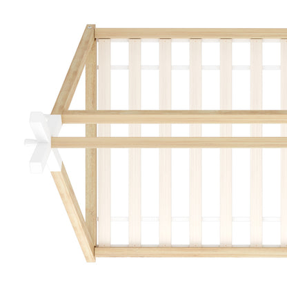 Oikiture Kids Bed Frame Wooden Timber King Single Teepee House Frame Beds-Wooden Bed Frames-PEROZ Accessories