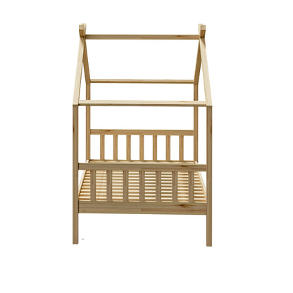 Oikiture Bed Frame Wooden Kids Single Timber House Beds-Wooden Bed Frames-PEROZ Accessories