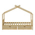 Oikiture House Bed Frame Wooden Single Size with Drawers-Wooden Bed Frames-PEROZ Accessories