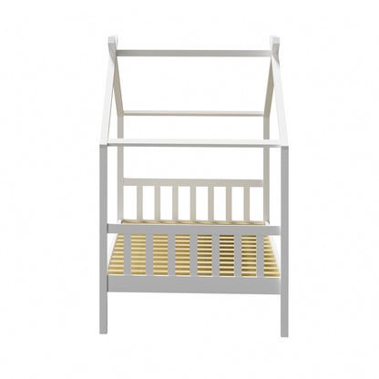Oikiture Bed Frame Wooden Kids Single Timber House Beds White-Wooden Bed Frames-PEROZ Accessories