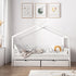Oikiture Bed Frame Wooden Single House Frame with Drawers White-Wooden Bed Frames-PEROZ Accessories