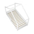 Oikiture Single Bed Frame Wooden Base Kids House Bedframe Mattress Base Timber Platform White-Wooden Bed Frames-PEROZ Accessories