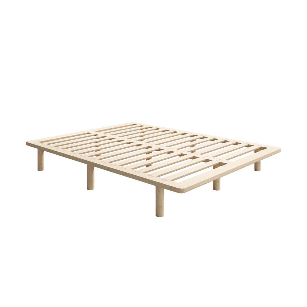Oikiture Bed Frame Double Size Wooden Bed Base-Wooden Bed Frames-PEROZ Accessories