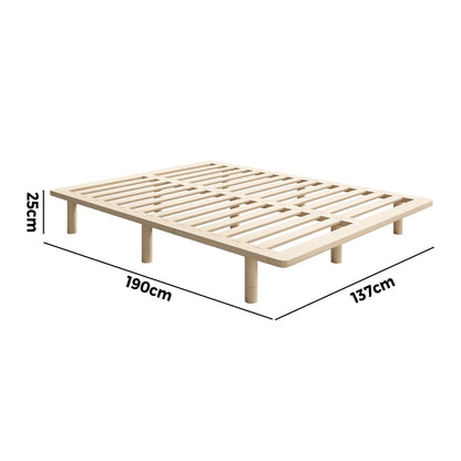 Oikiture Bed Frame Double Size Wooden Bed Base-Wooden Bed Frames-PEROZ Accessories