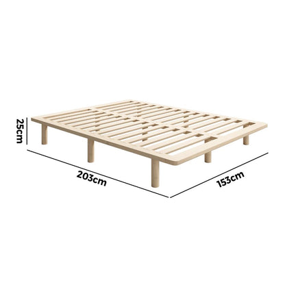 Oikiture Bed Frame Queen Size Wooden Bed Base-Wooden Bed Frames-PEROZ Accessories