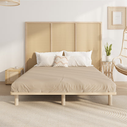 Oikiture Bed Frame Queen Size Wooden Bed Base-Wooden Bed Frames-PEROZ Accessories