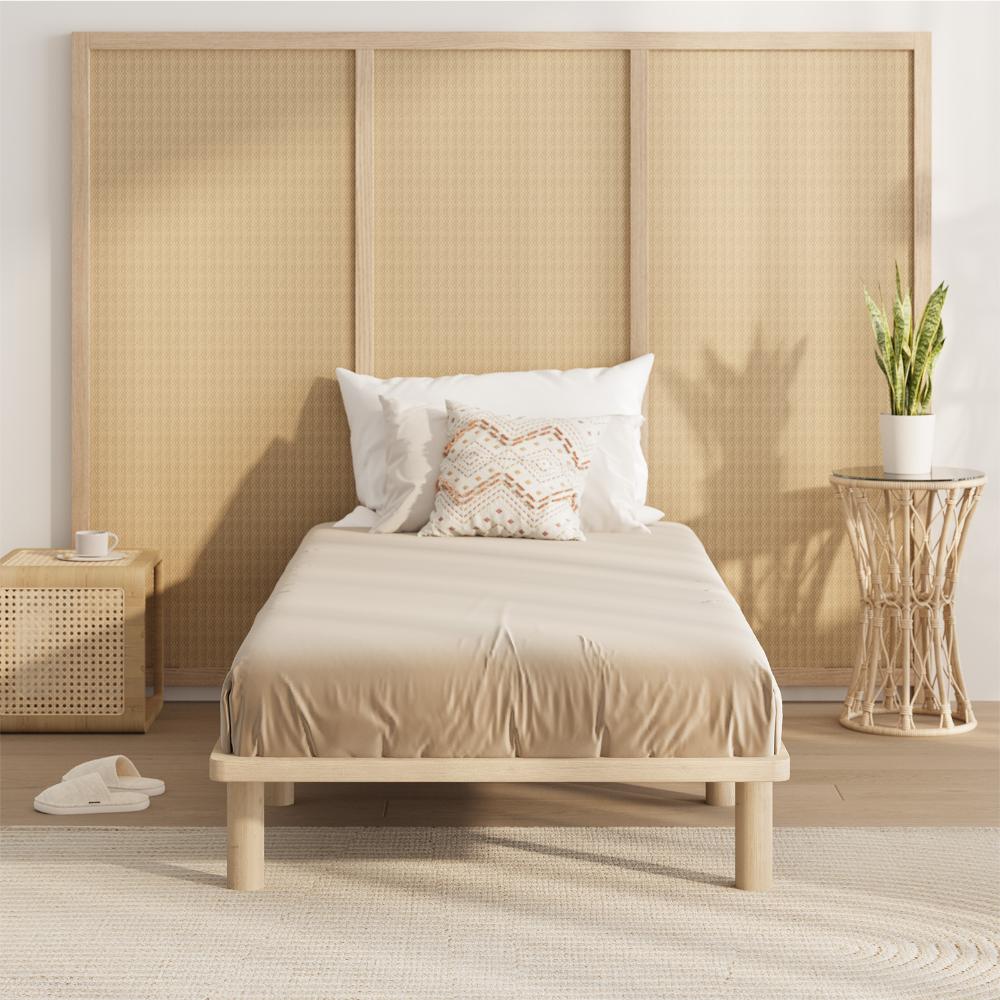 Oikiture Bed Frame Single Size Wooden Bed Base-Wooden Bed Frames-PEROZ Accessories