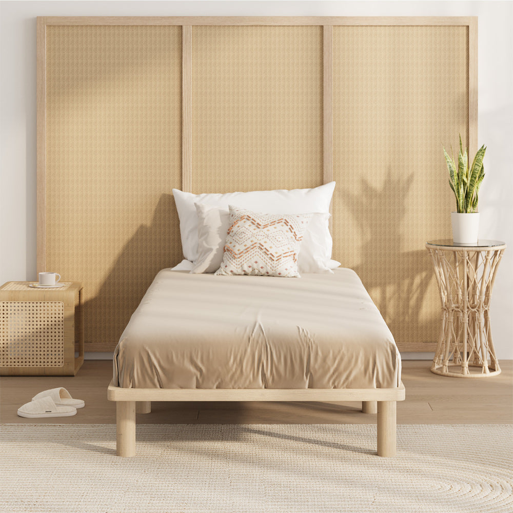 Oikiture Bed Frame Single Size Wooden Bed Base-Wooden Bed Frames-PEROZ Accessories
