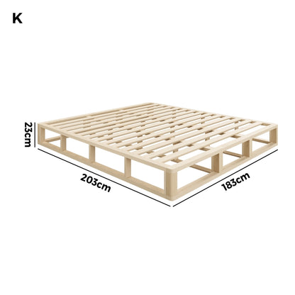 Oikiture Wooden Bed Frame King Size Cage-like Base-Bed Frames-PEROZ Accessories