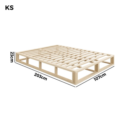 Oikiture Wooden Bed Frame King Single Cage-like Base-Bed Frames-PEROZ Accessories