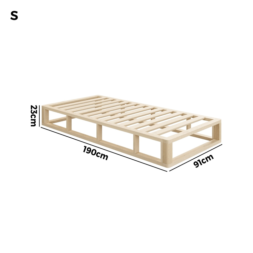 Oikiture Wooden Bed Frame Single Size Cage-like Base-Bed Frames-PEROZ Accessories