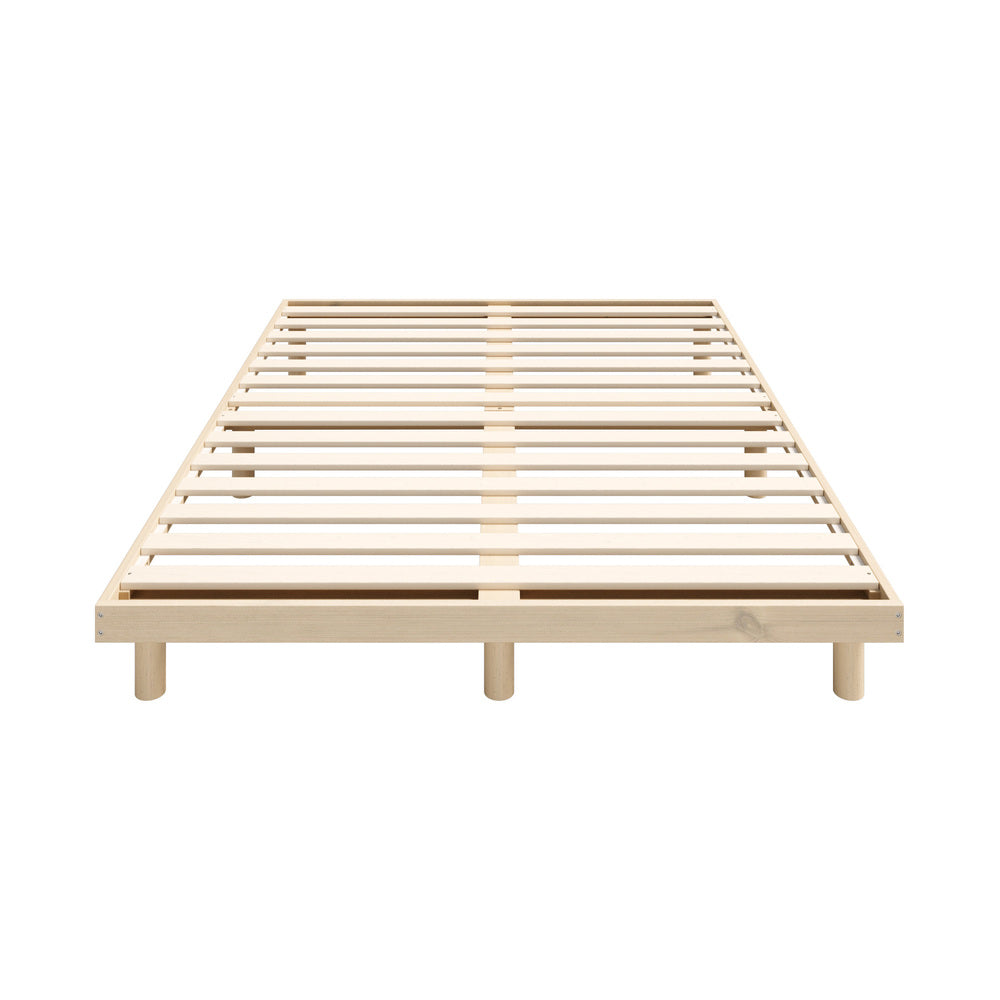 Oikiture Bed Frame Queen Size Bed Base Solid Wood Slats-Wooden Bed Frames-PEROZ Accessories