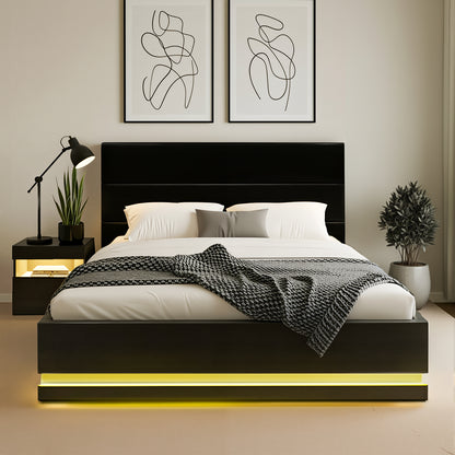 Artiss RGB LED Double Bed Frame with Beside Table Set 16 Colour Mood Lighting-Furniture &gt; Bedroom &gt; Beds &amp; Bed Frames-PEROZ Accessories