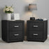 Artiss 2X Bedside Table 2 Drawers Fabric - CADEN Charcoal-Furniture > Bedroom > Bedside Tables-PEROZ Accessories