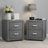 Artiss 2X Bedside Table 2 Drawers Side Table Fabric - CADEN Grey-Furniture > Bedroom > Bedside Tables-PEROZ Accessories