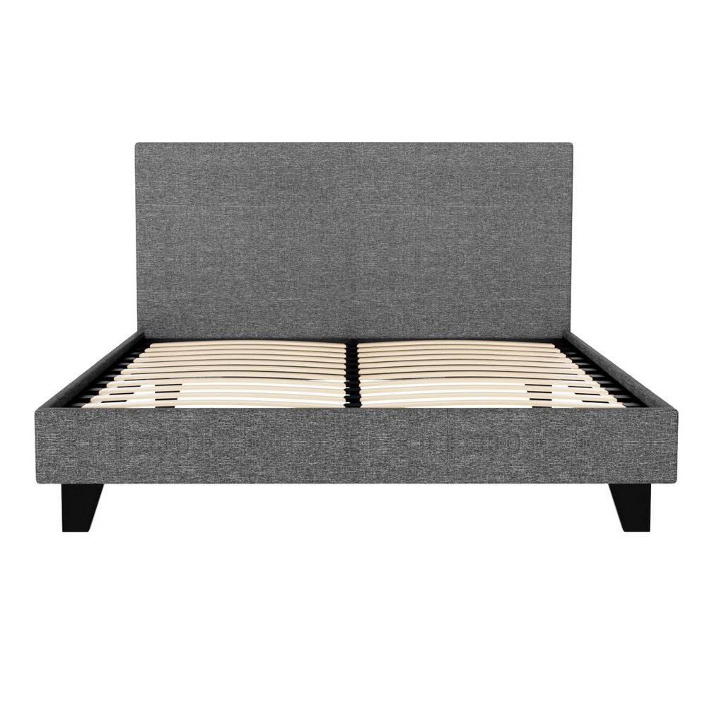 Artiss Neo Bed Frame Fabric - Grey Double-Bed Frames-PEROZ Accessories