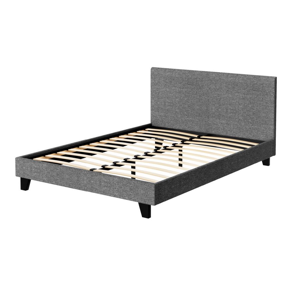 Artiss Neo Bed Frame Fabric - Grey Double-Bed Frames-PEROZ Accessories