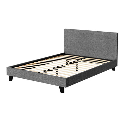 Artiss Neo Bed Frame Fabric - Grey Double-Bed Frames-PEROZ Accessories