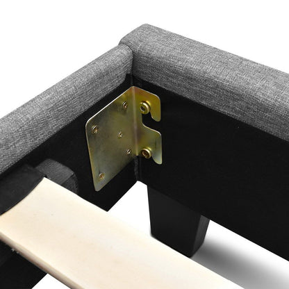 Artiss Neo Bed Frame Fabric - Grey Double-Bed Frames-PEROZ Accessories