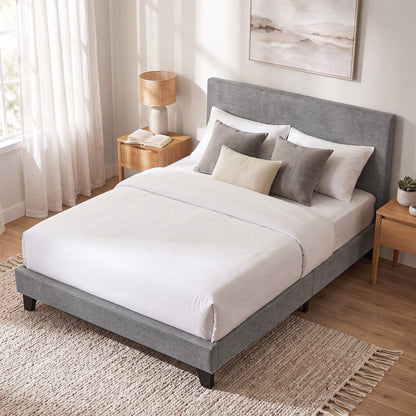 Artiss Neo Bed Frame Fabric - Grey Double-Bed Frames-PEROZ Accessories