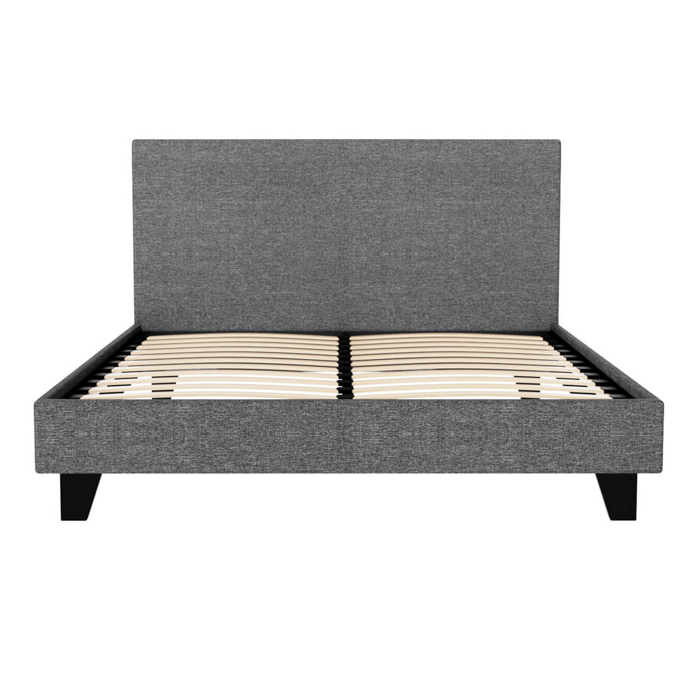 Artiss Neo Bed Frame Fabric - Grey Double-Bed Frames-PEROZ Accessories