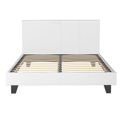 Artiss Neo Bed Frame PU Leather - White Double-Bed Frames-PEROZ Accessories