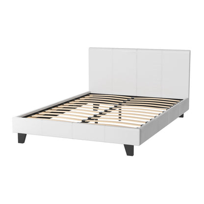 Artiss Neo Bed Frame PU Leather - White Double-Bed Frames-PEROZ Accessories