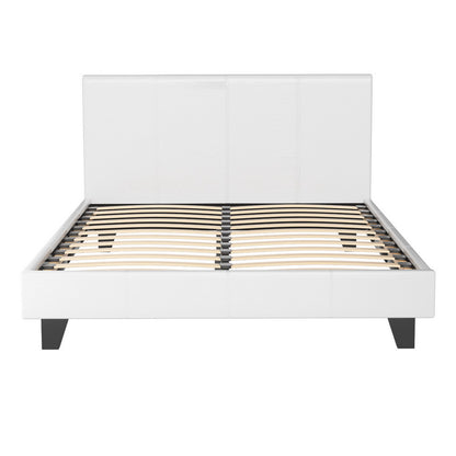 Artiss Neo Bed Frame PU Leather - White Double-Bed Frames-PEROZ Accessories