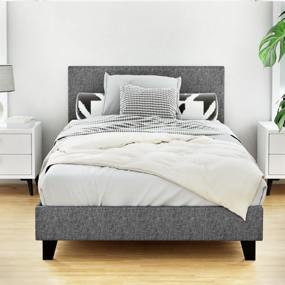 Artiss Neo Bed Frame Fabric - Grey King Single-Bed Frames-PEROZ Accessories