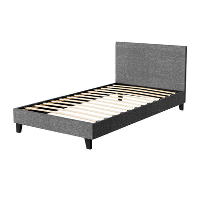 Artiss Neo Bed Frame Fabric - Grey King Single-Bed Frames-PEROZ Accessories