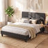 Artiss Neo Bed Frame Fabric - Charcoal Queen-Bed Frames-PEROZ Accessories