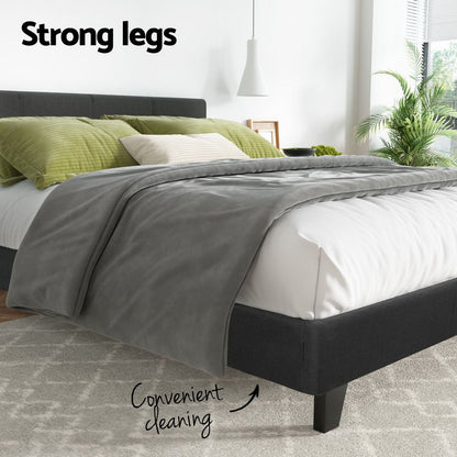 Artiss Neo Bed Frame Fabric - Charcoal Queen-Bed Frames-PEROZ Accessories