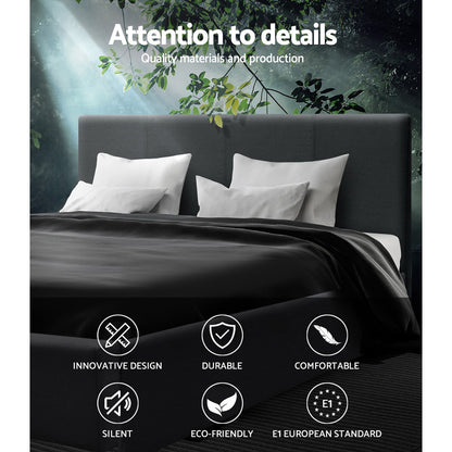 Artiss Neo Bed Frame Fabric - Charcoal Queen-Bed Frames-PEROZ Accessories