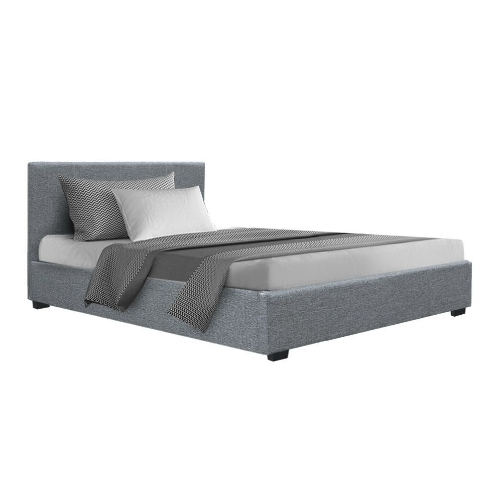 Artiss Nino Bed Frame Fabric - Grey King Single-Bed Frames-PEROZ Accessories
