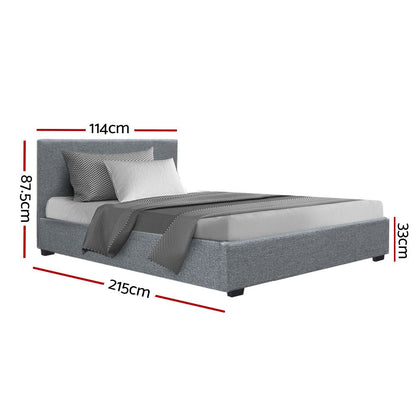 Artiss Nino Bed Frame Fabric - Grey King Single-Bed Frames-PEROZ Accessories