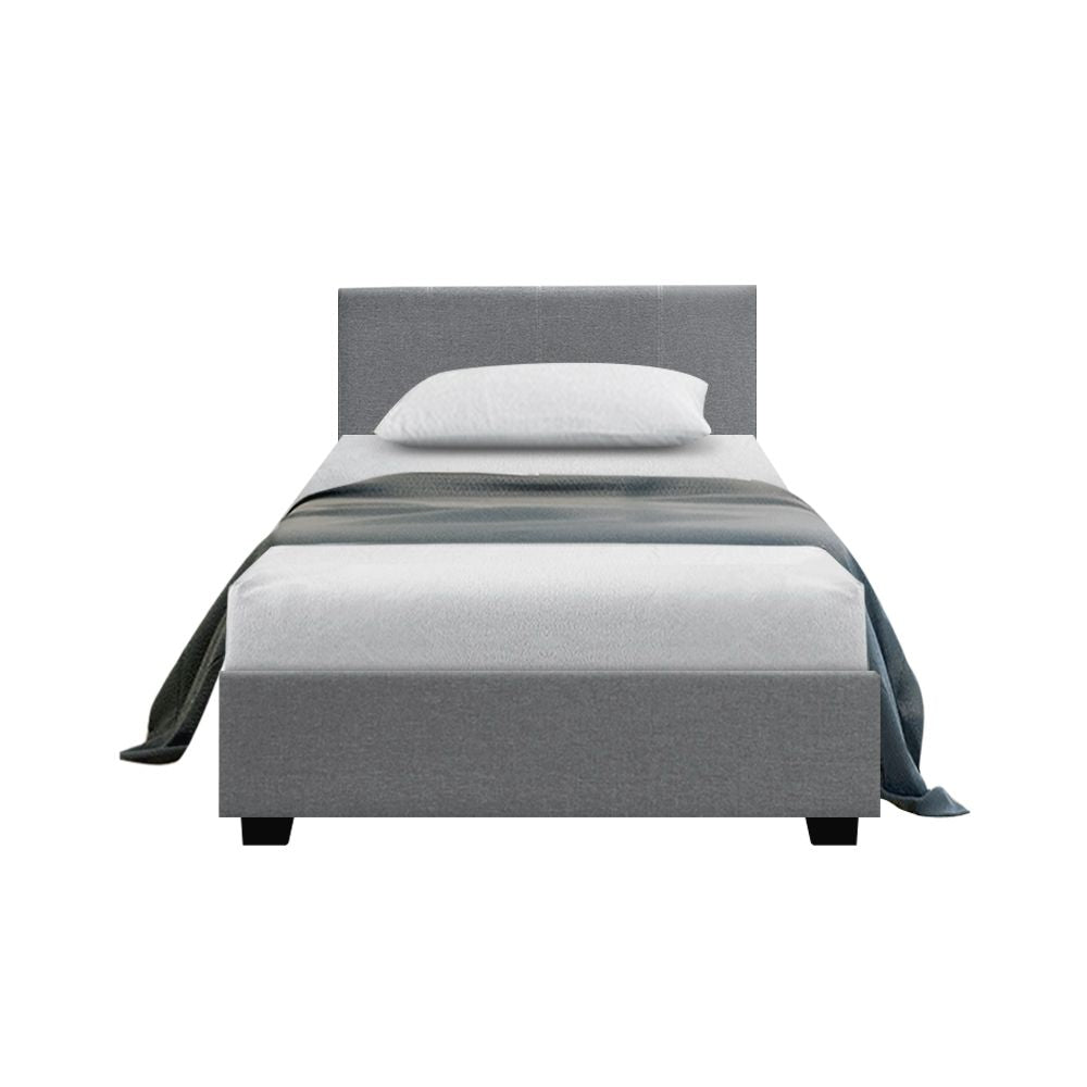 Artiss Nino Bed Frame Fabric - Grey King Single-Bed Frames-PEROZ Accessories