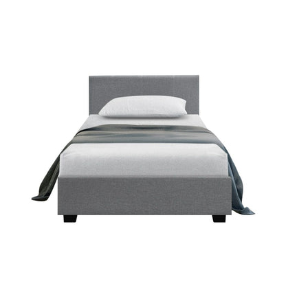 Artiss Nino Bed Frame Fabric - Grey King Single-Bed Frames-PEROZ Accessories