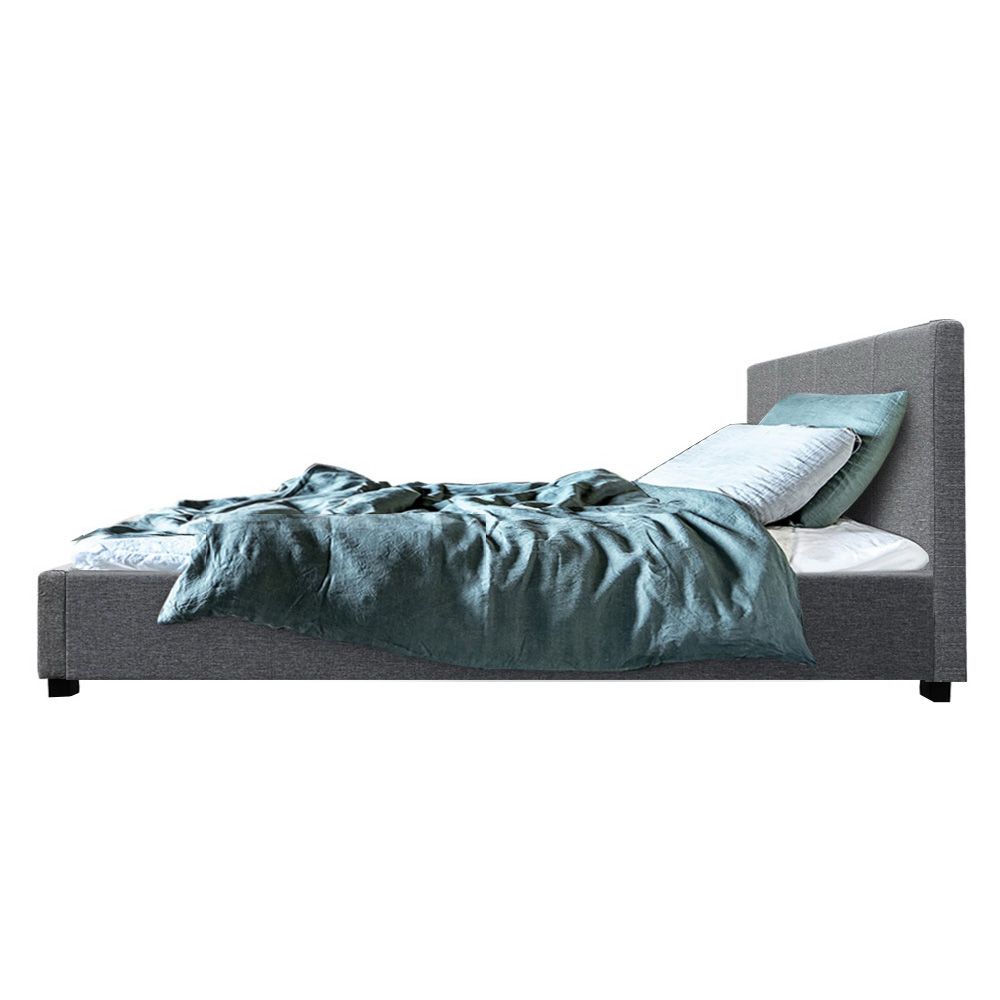 Artiss Nino Bed Frame Fabric - Grey King Single-Bed Frames-PEROZ Accessories