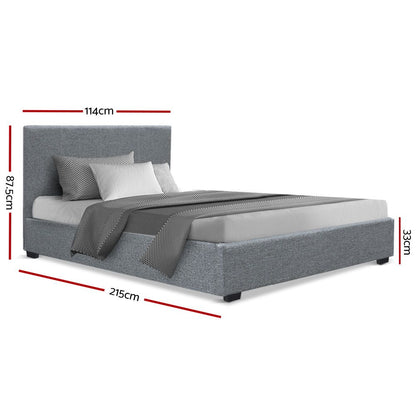 Artiss Nino Bed Frame Fabric - Grey King Single-Bed Frames-PEROZ Accessories