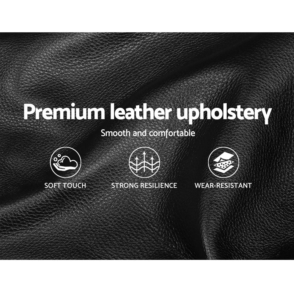 Artiss Nino Bed Frame PU Leather - Black Queen-Bed Frames-PEROZ Accessories
