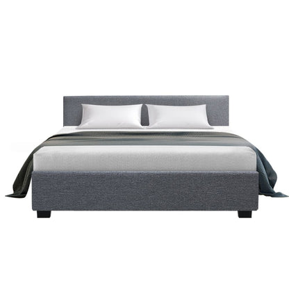 Artiss Bed Frame Queen Size Gas Lift Base -NINO Grey-Bed Frames-PEROZ Accessories
